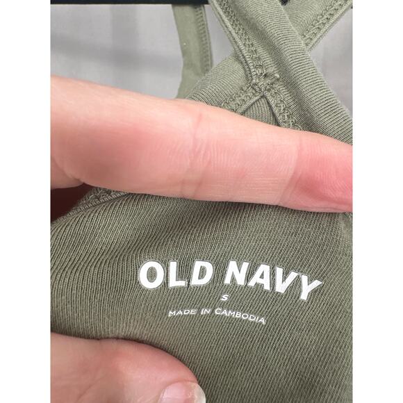 Old Navy Top Womens Small Green Halter Tank Built In Bra Stretch Sleeveless - Picture 2 of 5